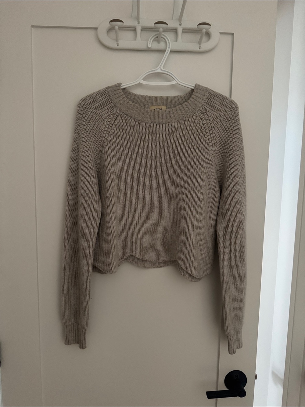 Women's Cropped Crewneck Knit Sweater